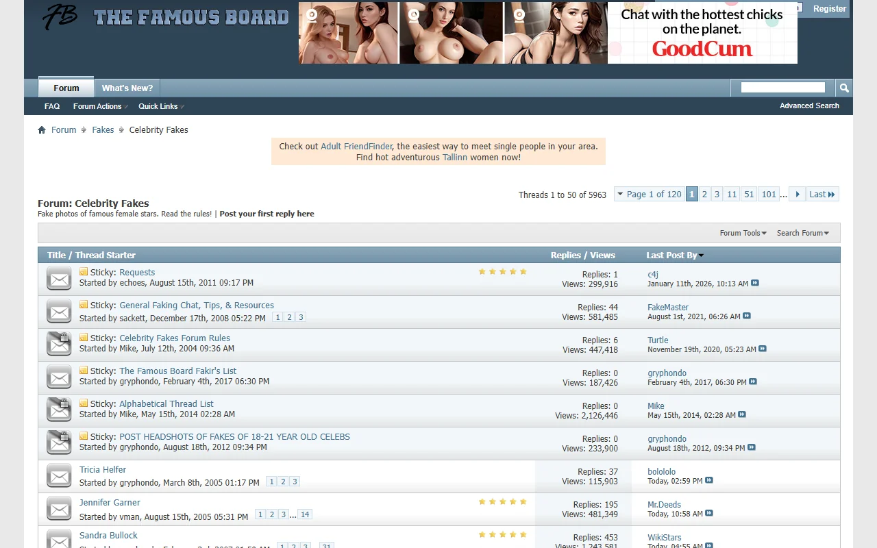 Screenshot of Famousboard